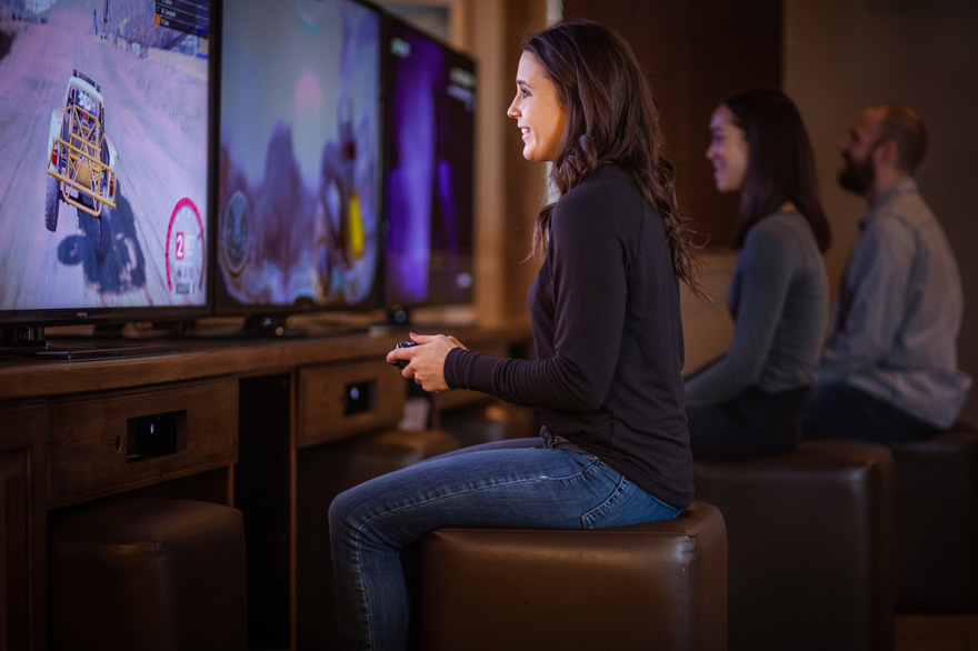 Xbox game consoles at the Holiday Inn West Yellowstone game room