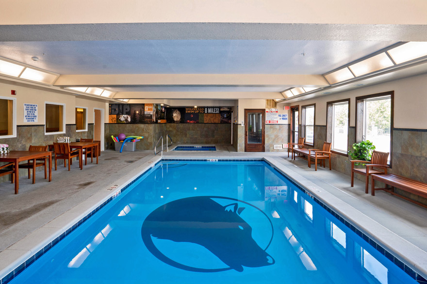 Indoor heated pool at Gray Wolf Inn and Suites