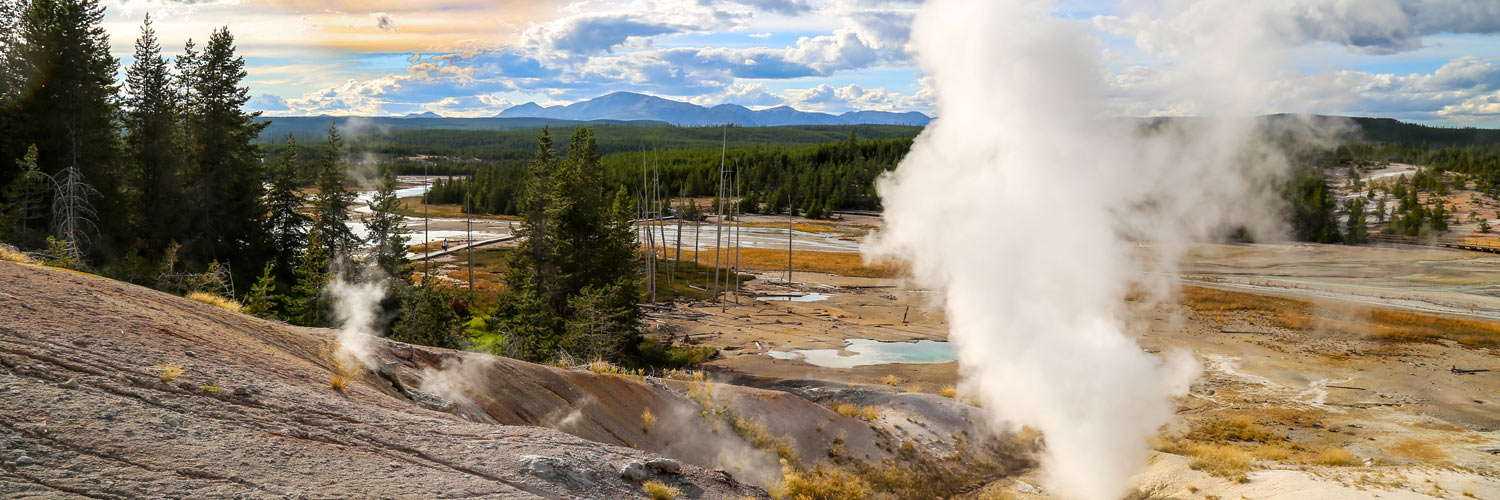 Active geysers inside Yellowstone National Park