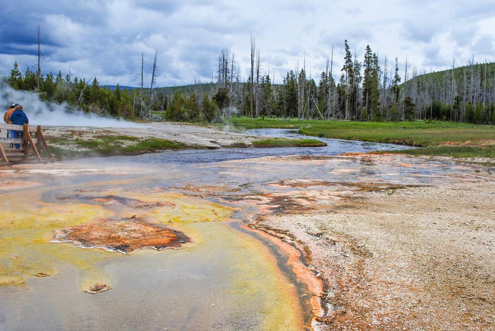 Yellowstone National Park river springs during the fall
