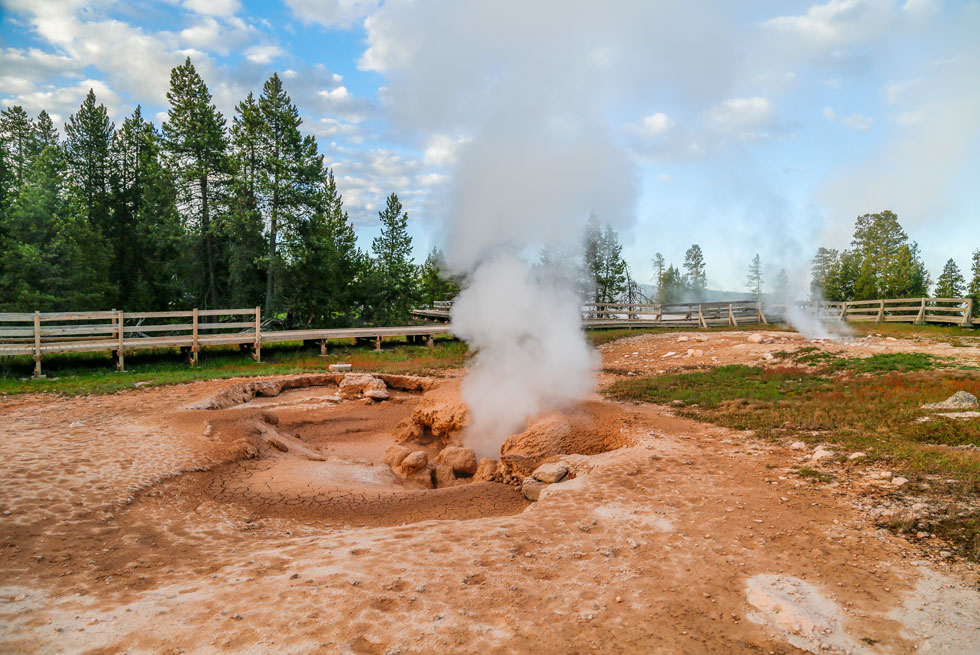 A boiling mud pot in Yellowstone National Park