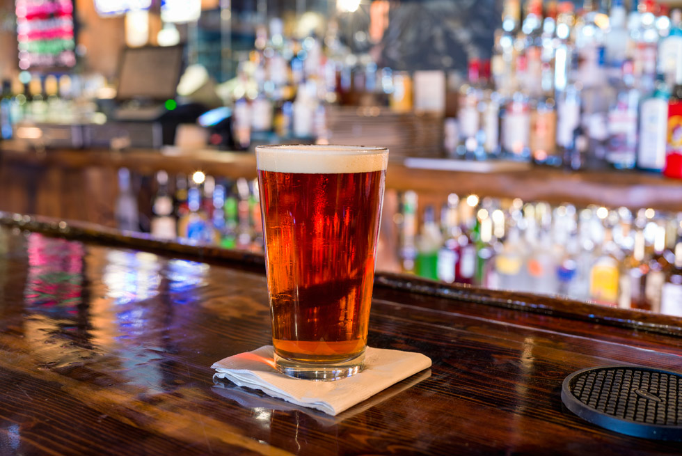 A delicious amber beer served at The Yellowstone Mine Restaurant