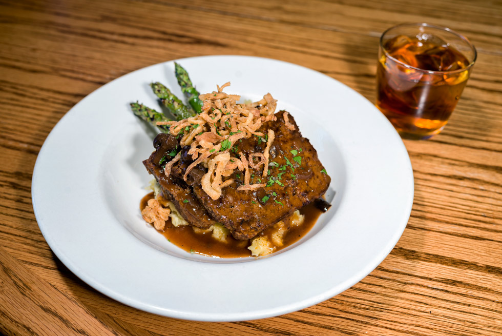Mile High Meatloaf with Mushroom Jus, served at The Yellowstone Mine Restaurant in Gardiner, MT
