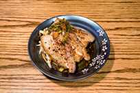 Pork Belly served at The Yellowstone Mine Restaurant in Gardiner, MT