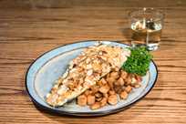 Almond Crusted Trout served at The Yellowstone Mine Restaurant in Gardiner, MT