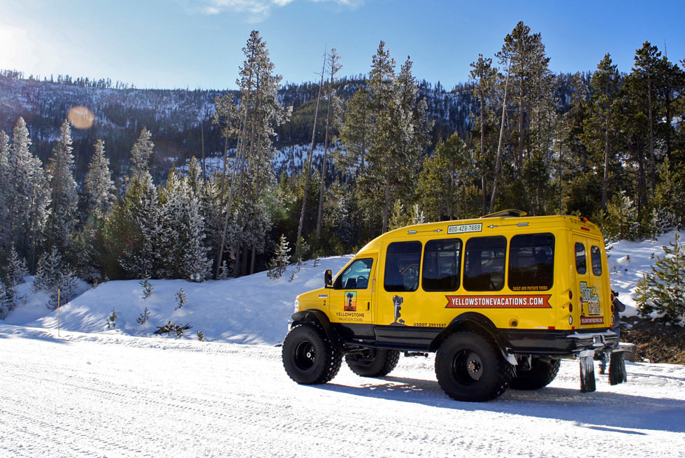 Snowcoach tours of Yellowstone National Park with Yellowstone Vacations