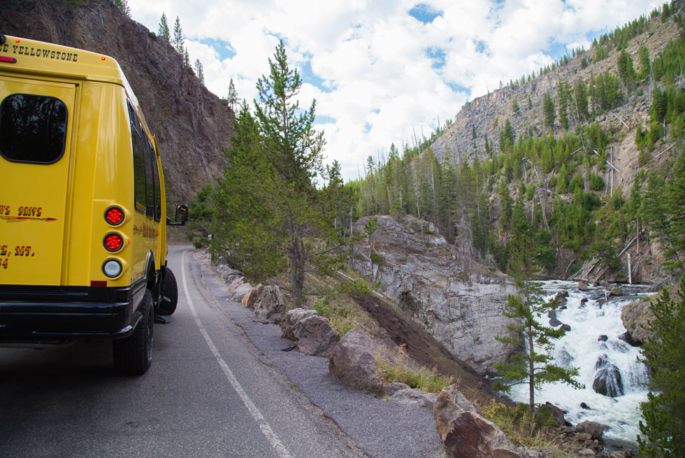 Firehole Falls is a popular stop along our Summer Bus Tour route.