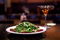 A delicious Beet Salad with Cocktail at West Yellowstone's Branch Restaurant and Bar